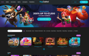 HeyCasino Front Page - Zimpler Casino utan Svensk Licens